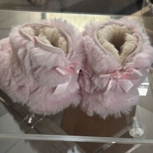 UGG Pink Furry Baby Booties
